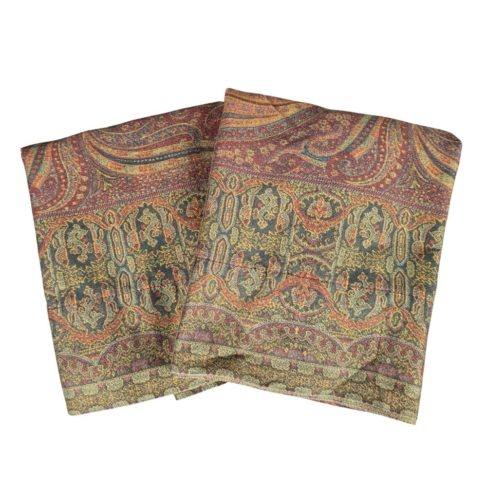 Ralph Lauren Barrington King Pillowcase Set Paisley Cotton AS-IS